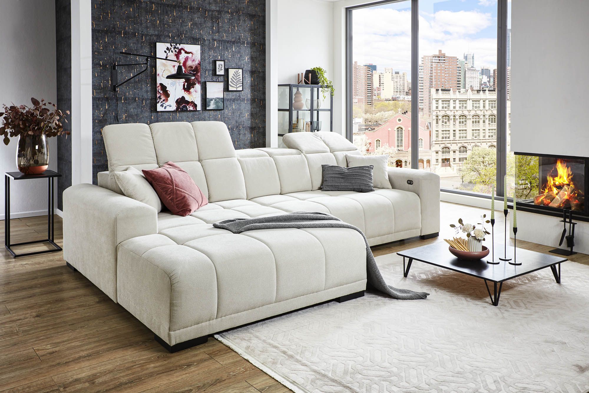 Iwaniccy Wohnlandschaft Puppet Ottomane links beige 195 x 301 cm