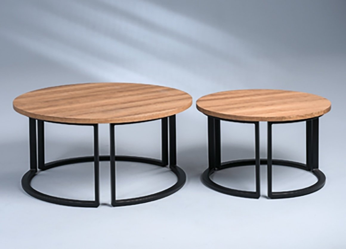 M2 Couchtisch Chicago 1 Eiche NB Ø 60 cm