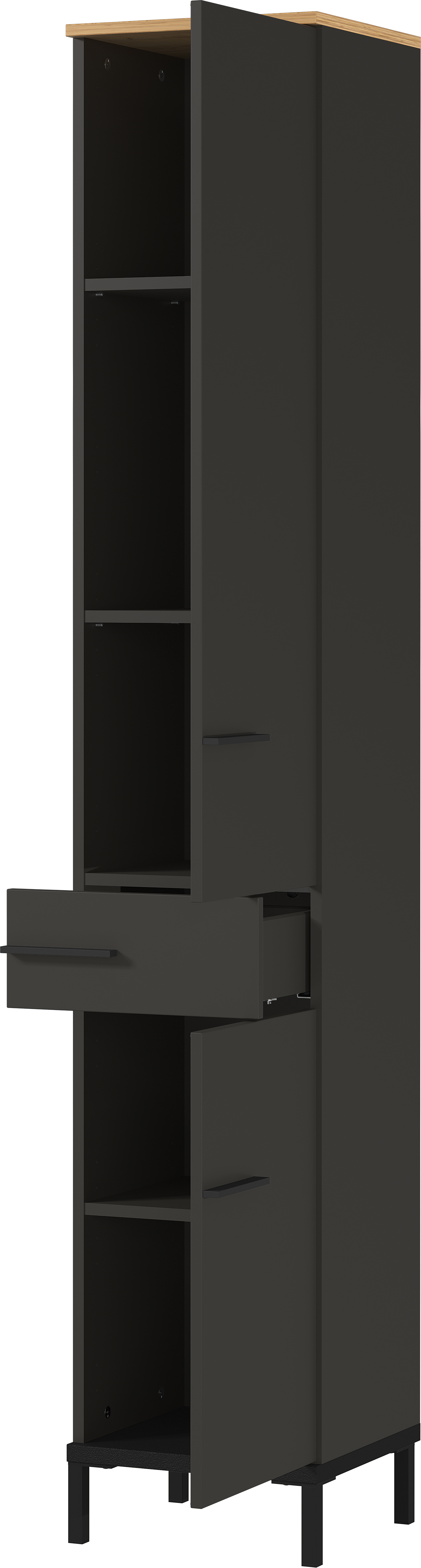 Hochschrank BARCELONA mit 2 Türen und 1 Schubkasten B/H/T ca. 34 x 190 x 34 cm