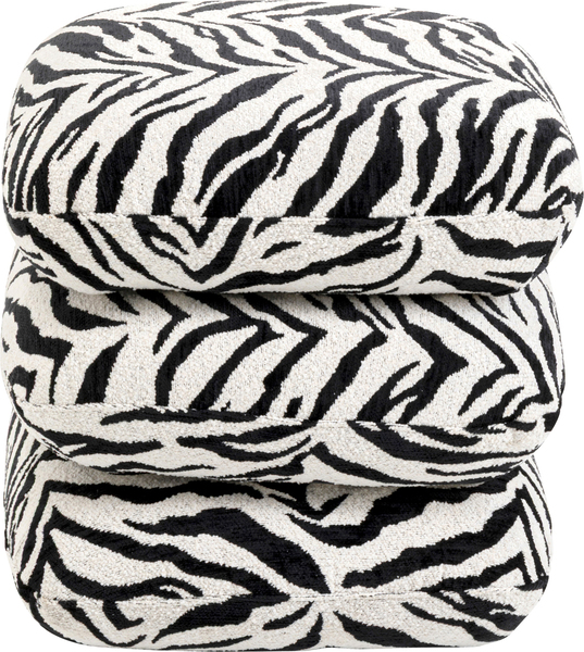 Hocker schwarz - 45 x 45 cm - KARE Pepino Tiger Schwarz