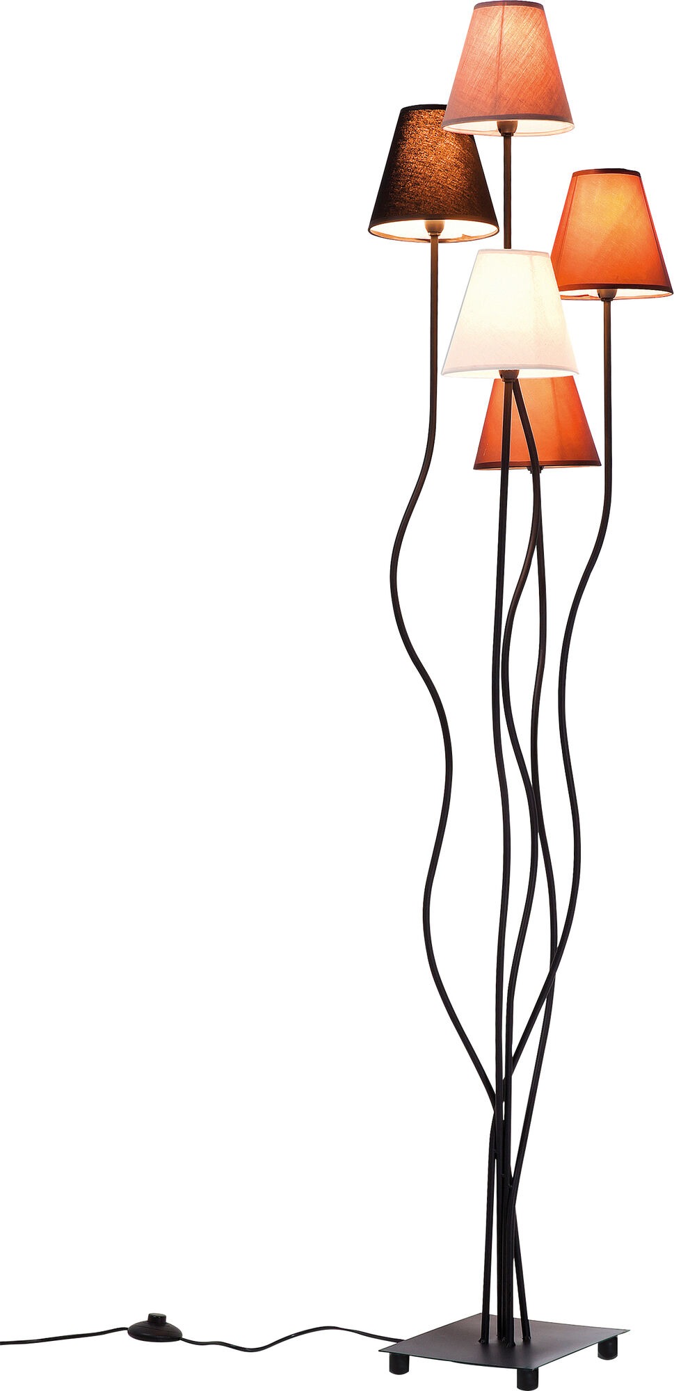 KARE Stehleuchte Schwarz / Mehrfarbig - Flexible Mocca Cinque