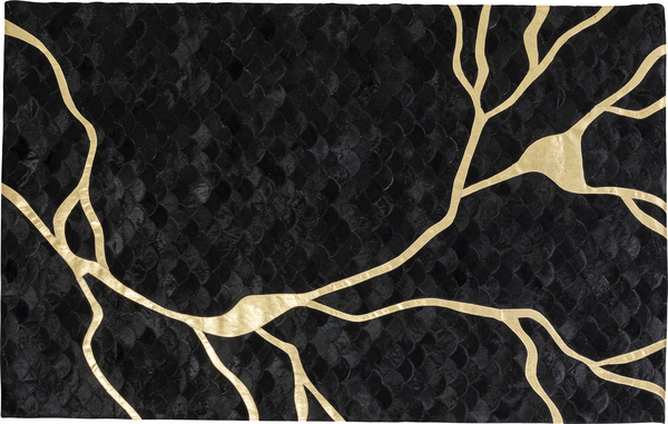 Teppich gold - 170 x 240 cm - KARE Fulmine Schwarz