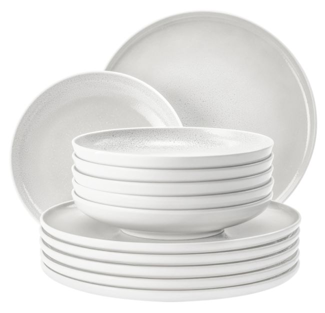 Tafelservice 12tlg. Porzellan weiß  - Seltmann Sento Home Aura white