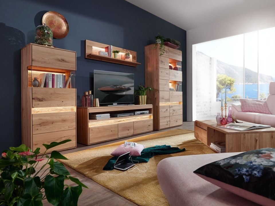 Vitrine Emma Wildeiche geölt 103 x 207 cm