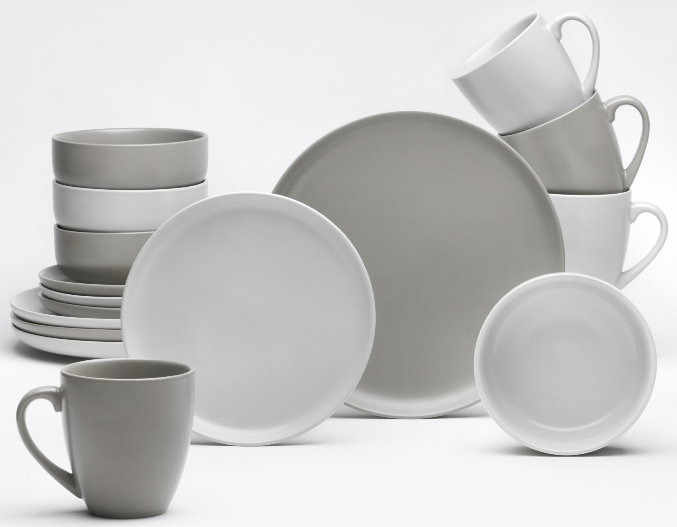 Kombiservice 16teilig für 4 Personen Sand & Taupe - van Well Stockholm