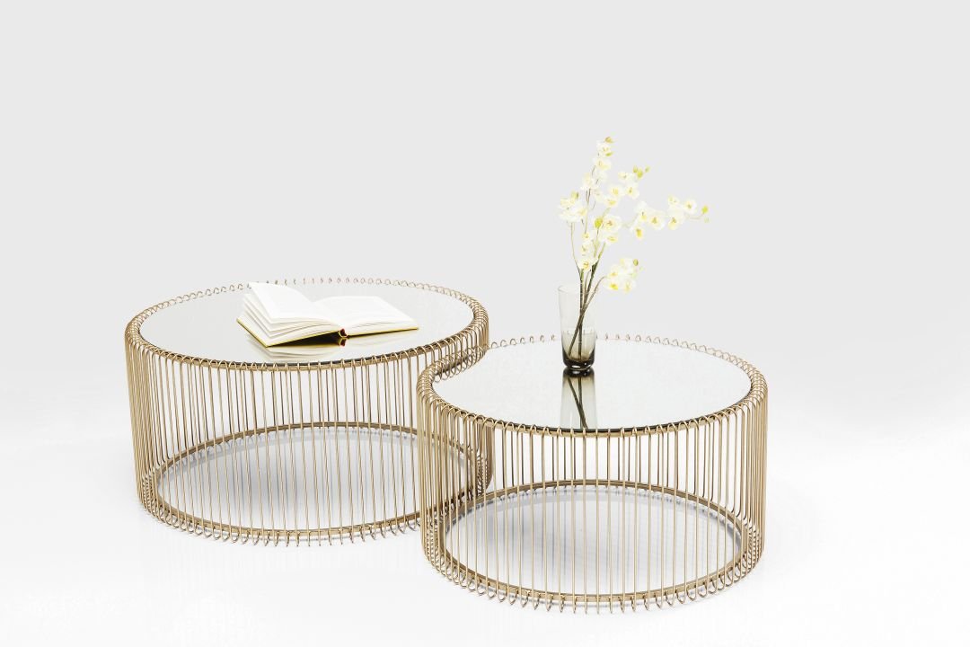 Couchtisch 2er Set gold - KARE Wire Brass (2/Set)