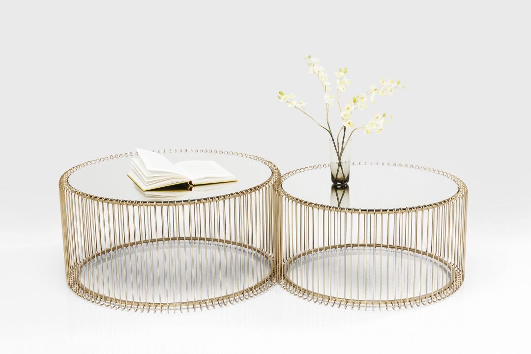 Couchtisch 2er Set gold - KARE Wire Brass (2/Set)