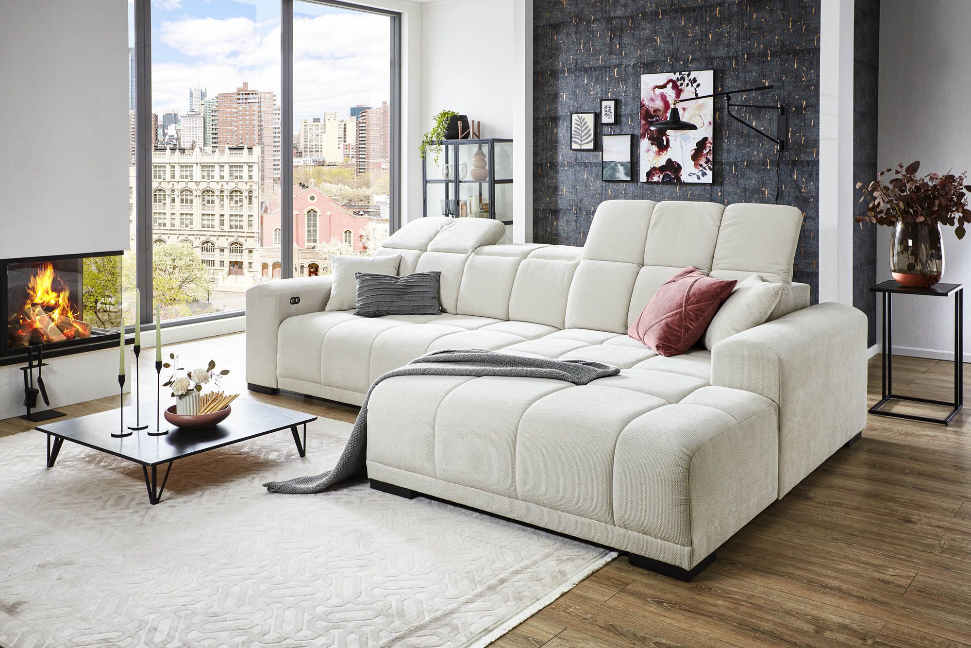 Iwaniccy Wohnlandschaft Puppet Ottomane rechts beige 301 x 195 cm