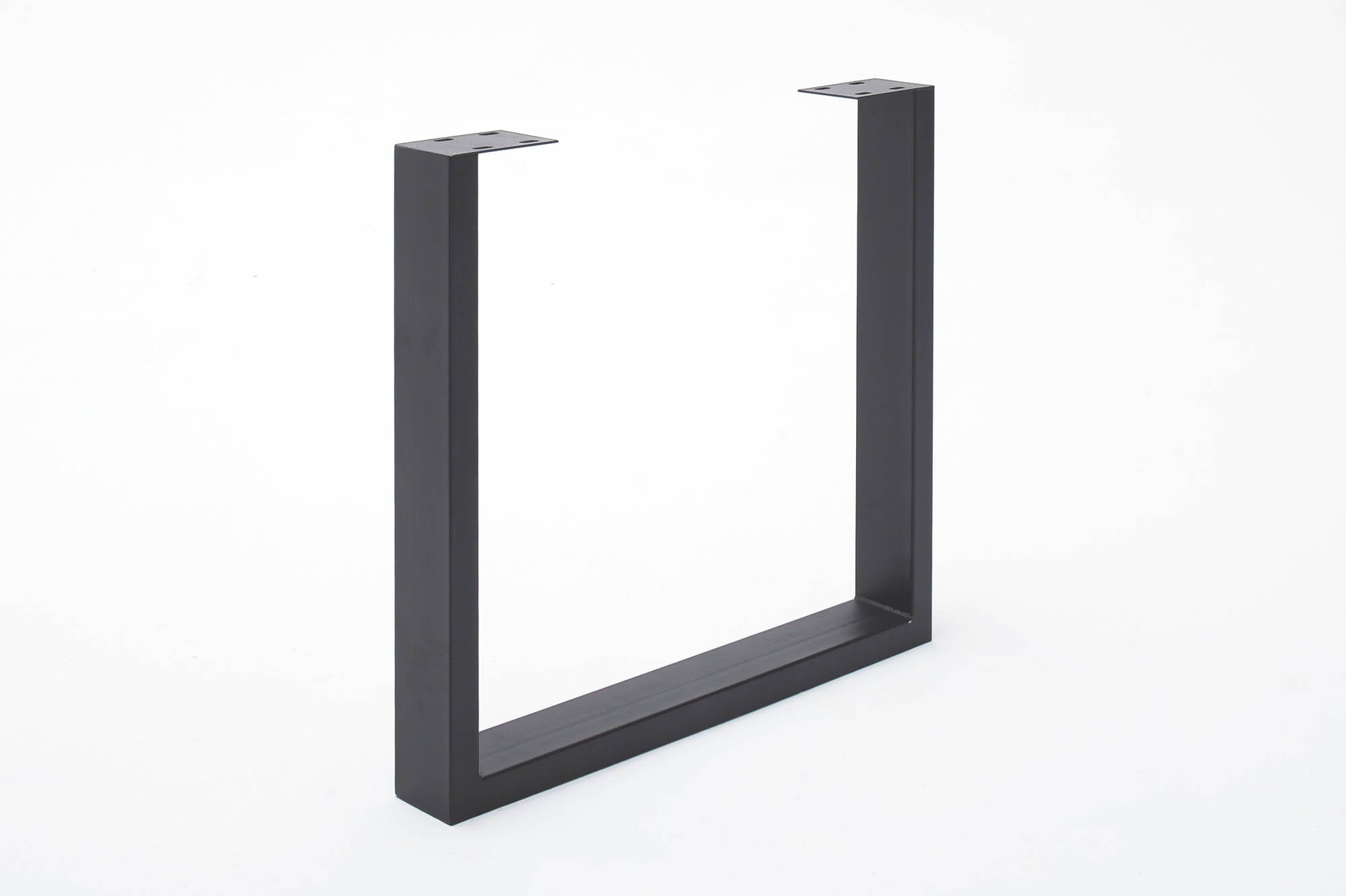 Elfo Möbel Esstisch Eiche geölt Durchg. Lamelle mit Baumkante , Gestell: U-Fuß Schwarz , 200 x 100 cm , Walton S1002520 + S3000TUS
