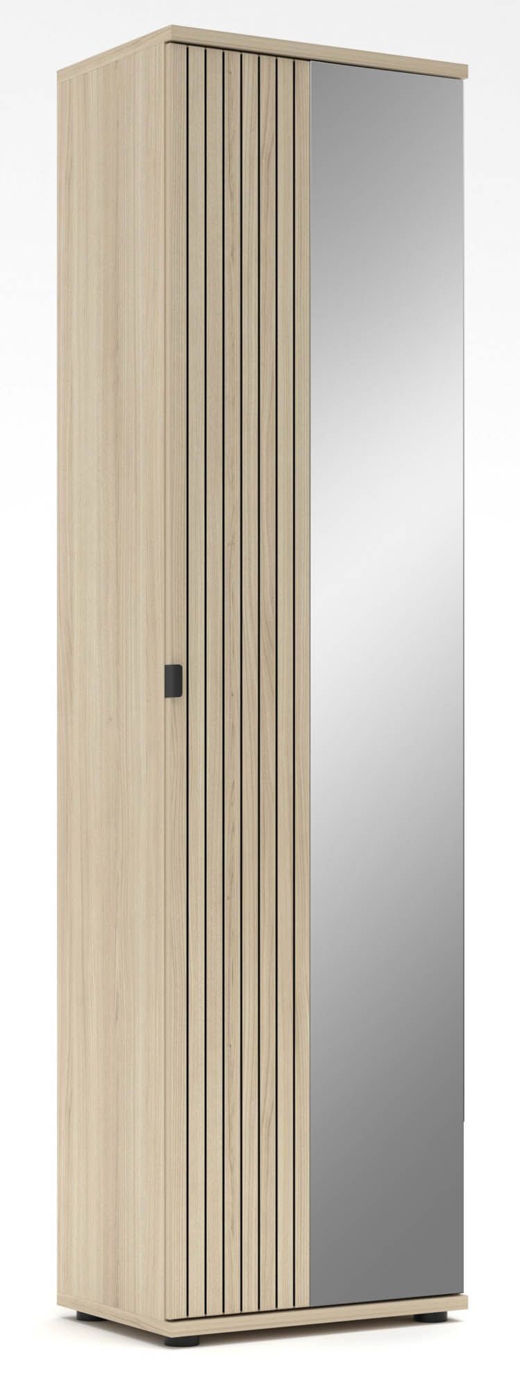 Garderobenschrank basalt supermatt - Innostyle Piacenza - mit Softclose und Selbsteinzug - mit 1 Spiegeltür re/li montierbar