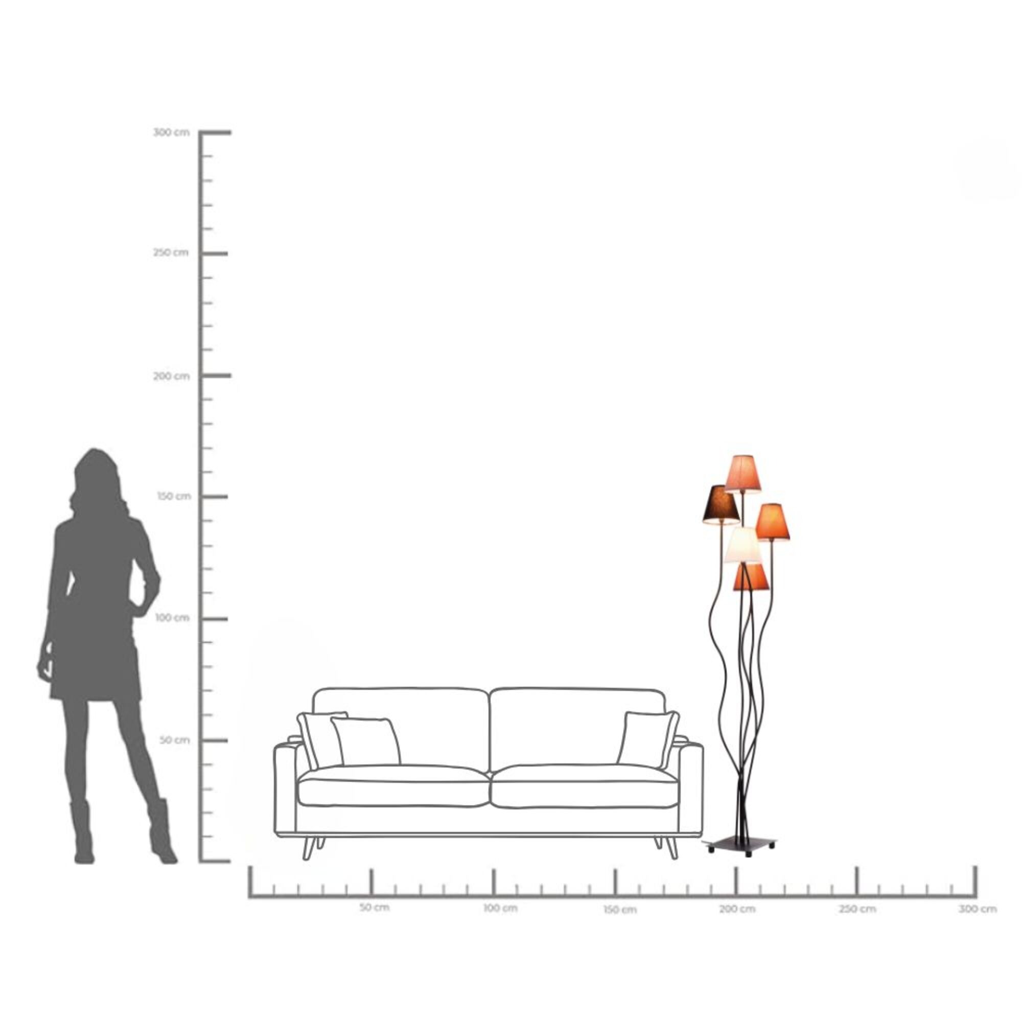 KARE Stehleuchte Schwarz / Mehrfarbig - Flexible Mocca Cinque