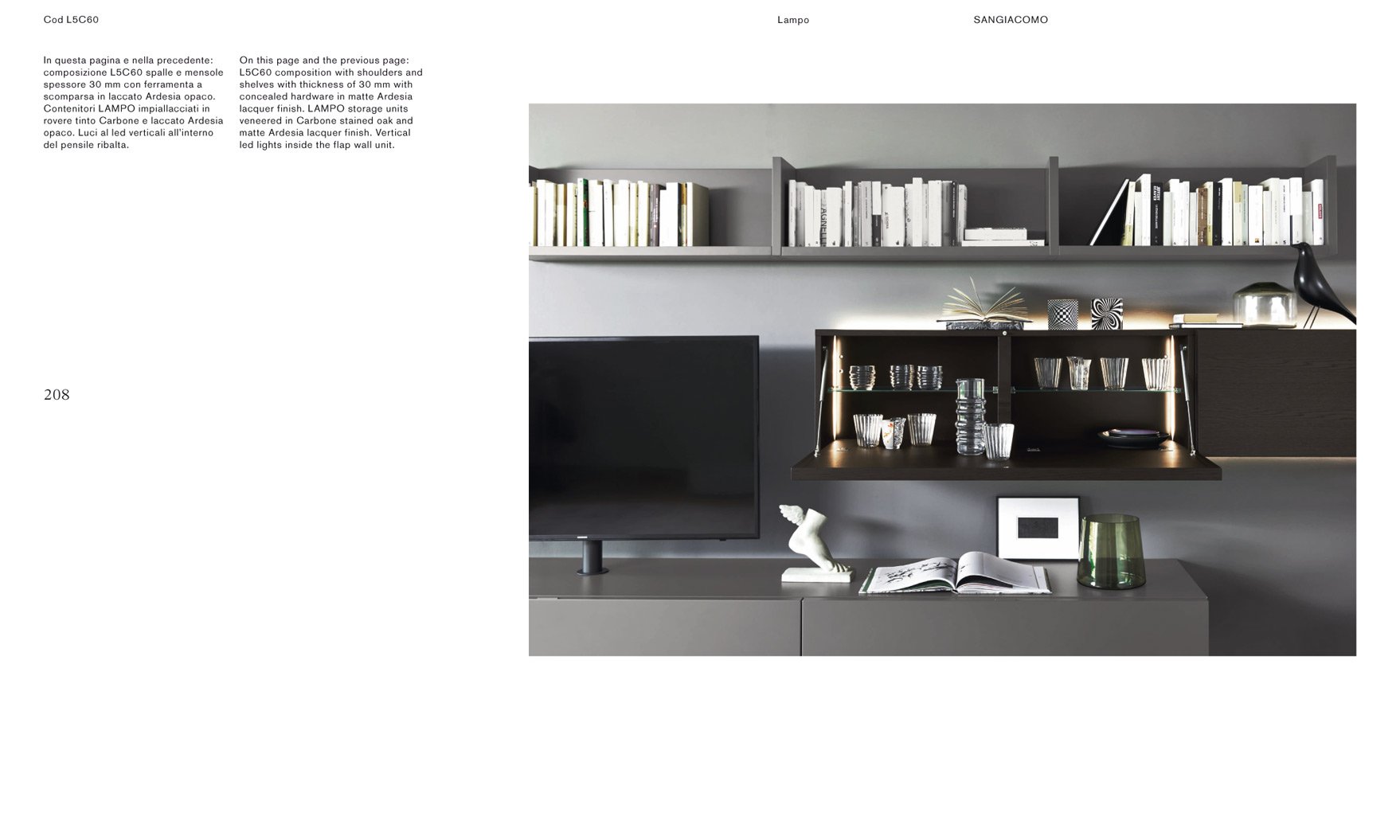 San Giacomo Wohnwand L5C60 Lampo