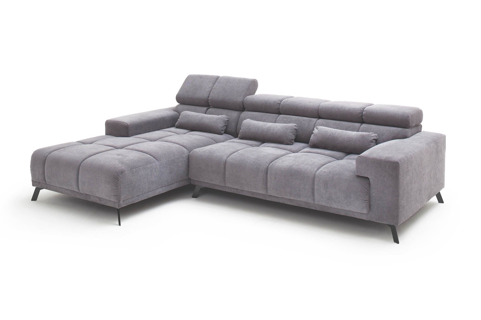 Iwaniccy Wohnlandschaft Speed Ottomane links Stoff grau 201 x 285 cm