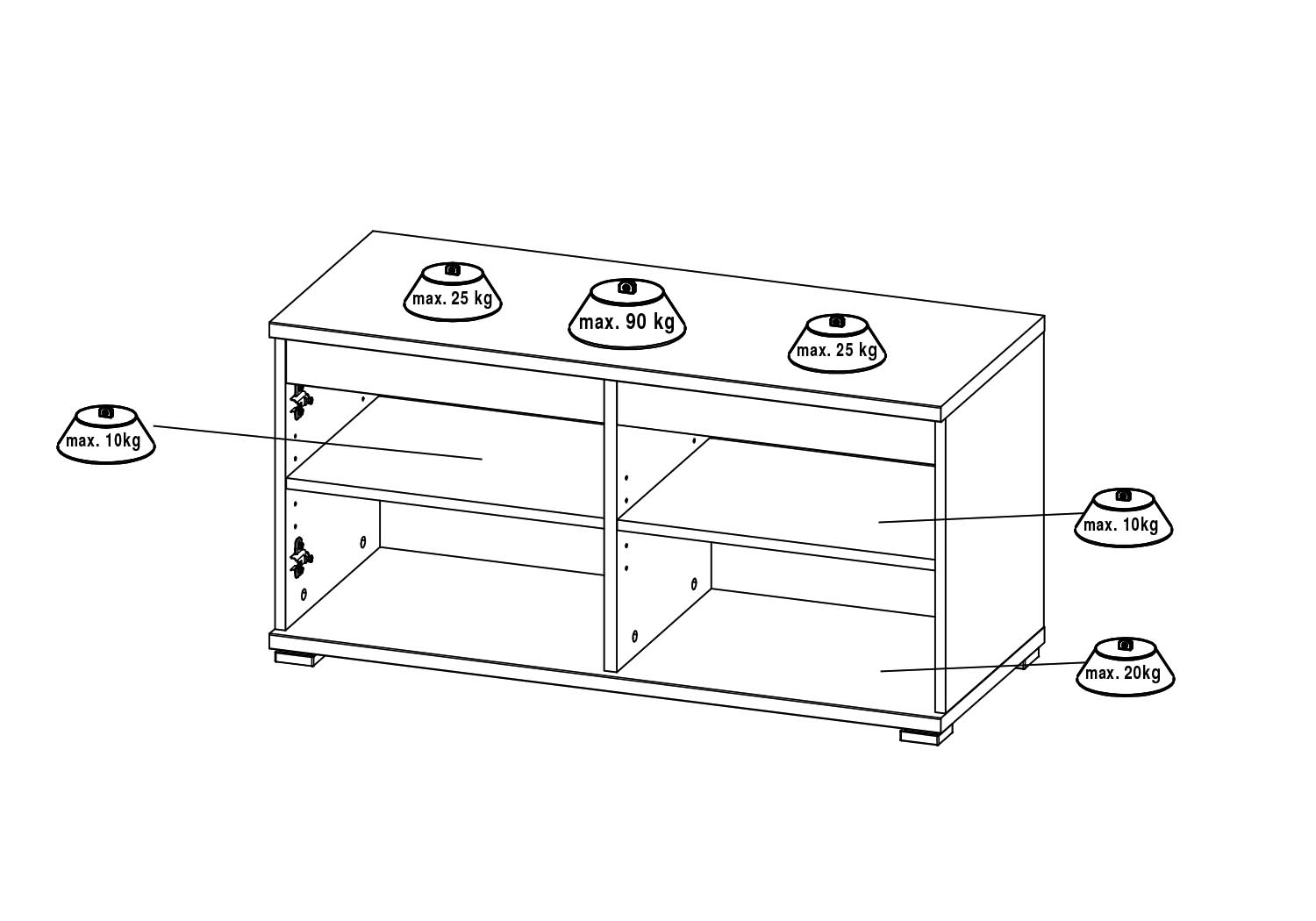 Germania Schuhbank lissabon anthrazit