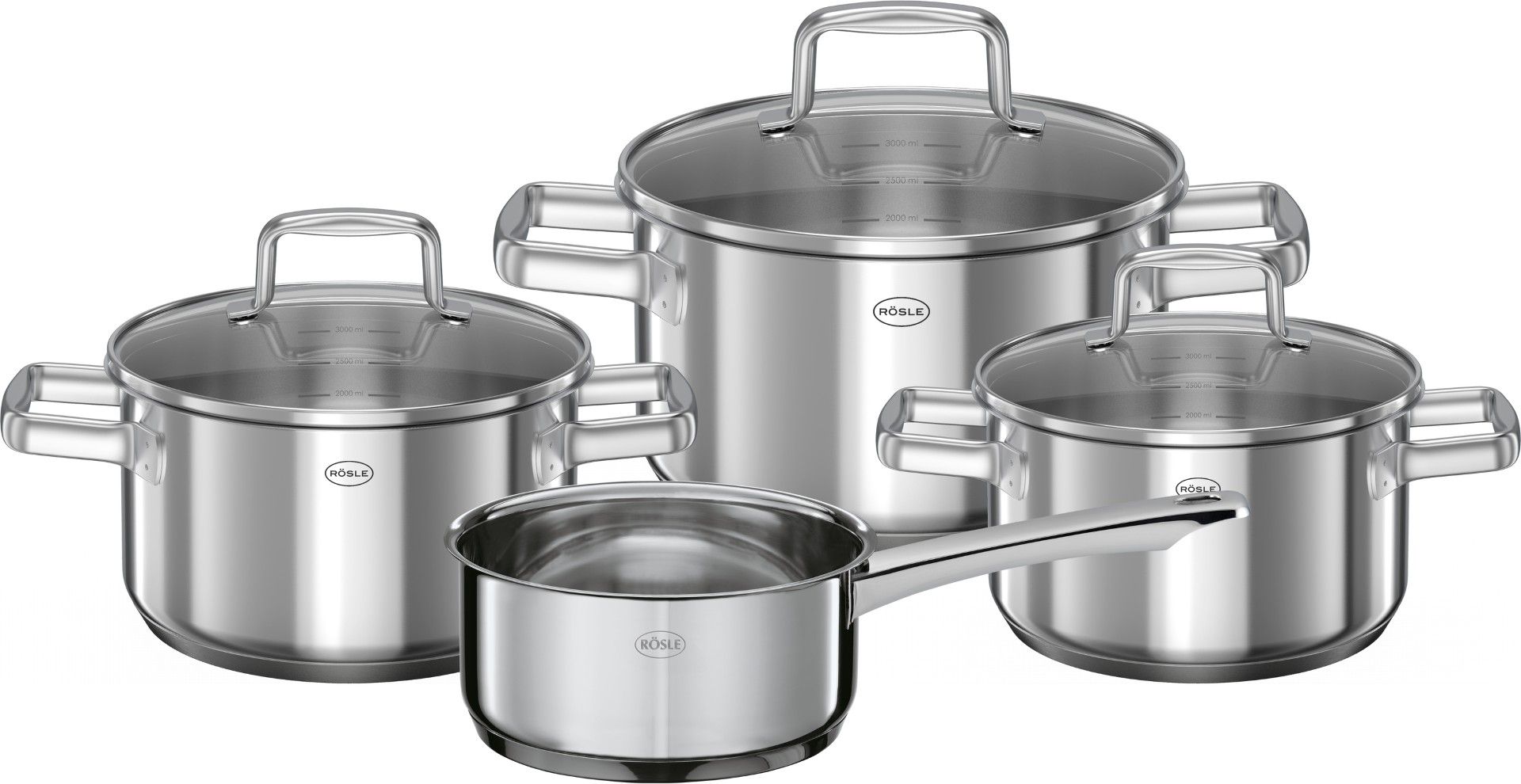 Rösle Topf-Set 4-teilig - aus hochwertigem Edelstahl - Rösle Moments