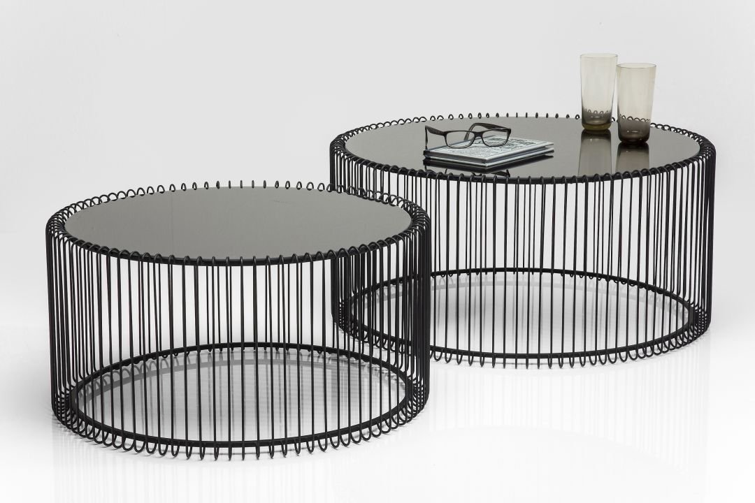 Couchtisch 2er Set schwarz - KARE Wire Black (2/Set)