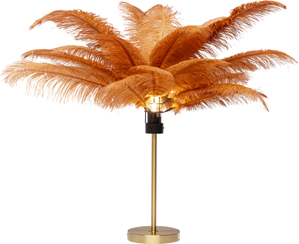 Tischleuchte gold - 60 cm - KARE Feather Palm Rusty Red