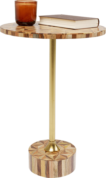 Beistelltisch braun - Ø 40 cm - KARE Domero Geo Braun