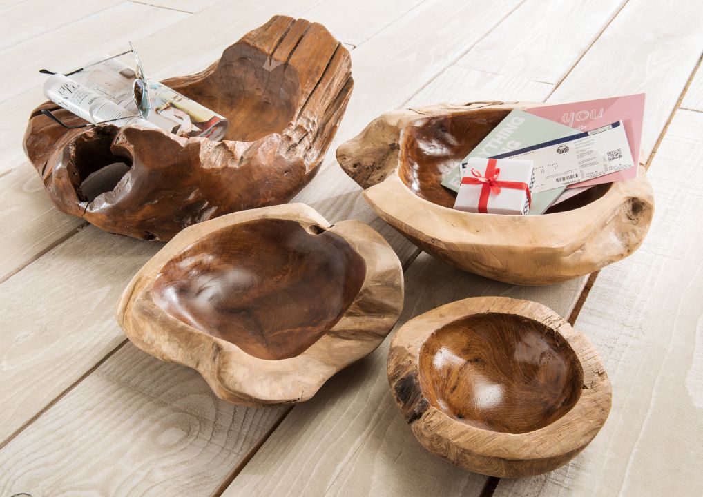 Unikat Teak Schale Natur Ø 20 cm