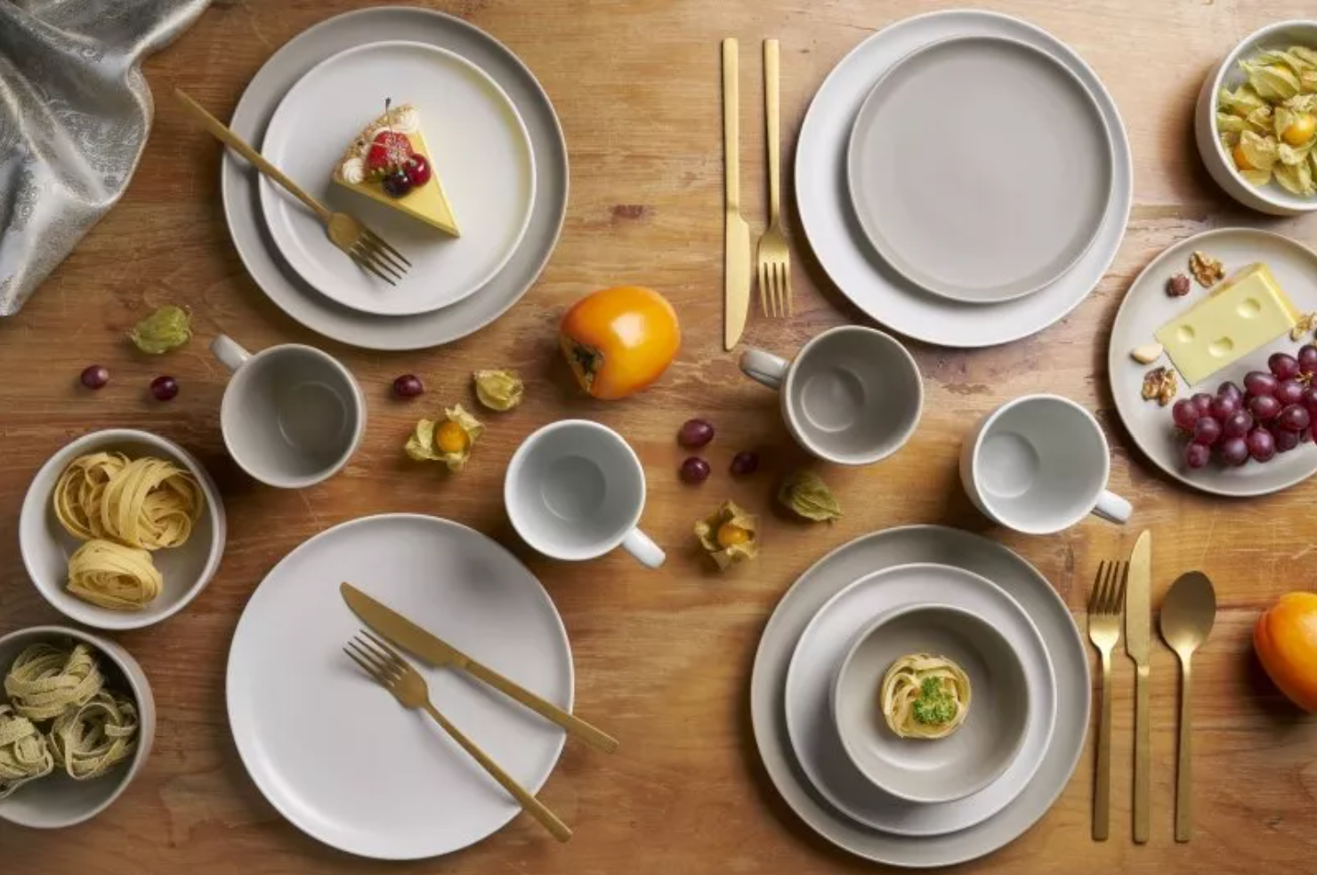 Kombiservice 16teilig für 4 Personen Sand & Taupe - van Well Stockholm