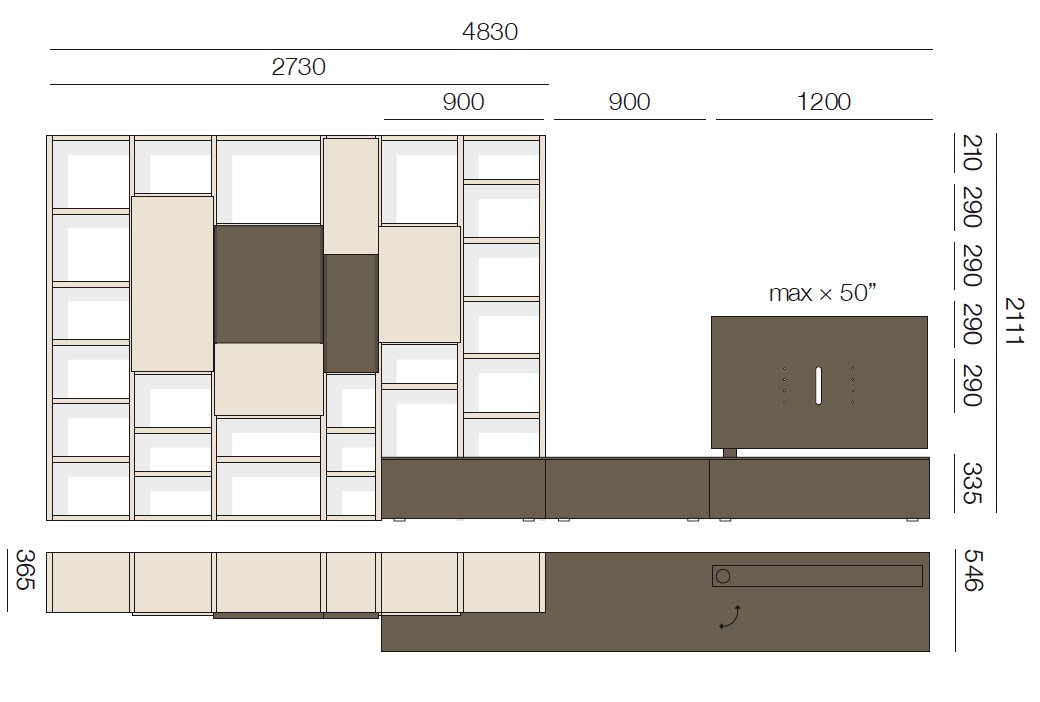 San Giacomo Wohnwand L5C45 Lampo