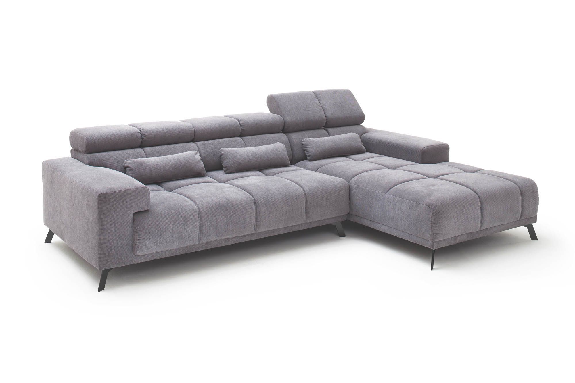 Iwaniccy Wohnlandschaft Speed Ottomane rechts Stoff grau 285 x 201 cm