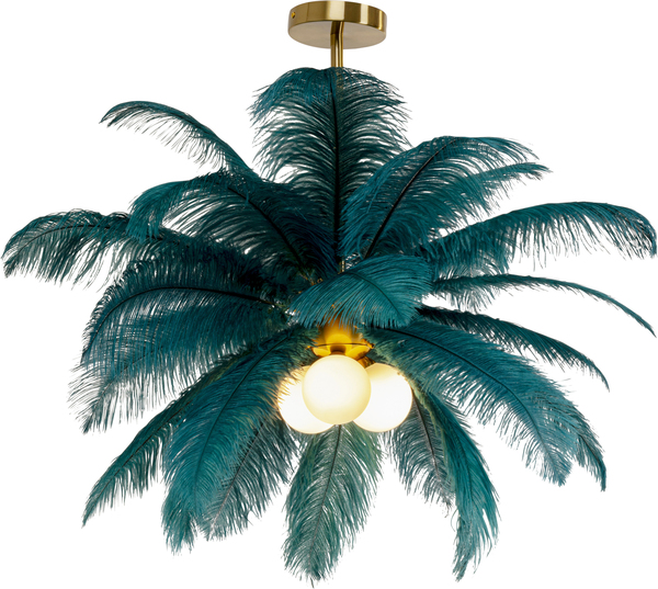 Hängeleuchte grün - KARE Feather Palm Grün Ø60cm