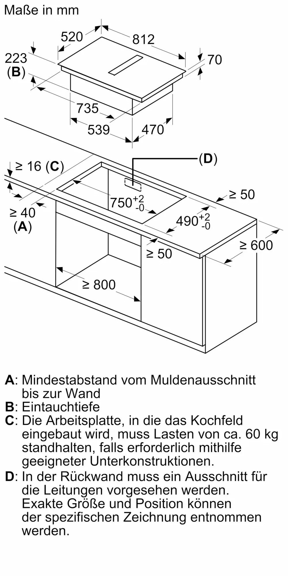 Siemens iQ300 ED87BBS16E – Induktionskochfeld mit integriertem Dunstabzug