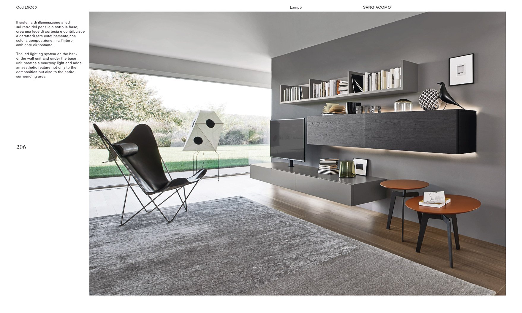 San Giacomo Wohnwand L5C60 Lampo