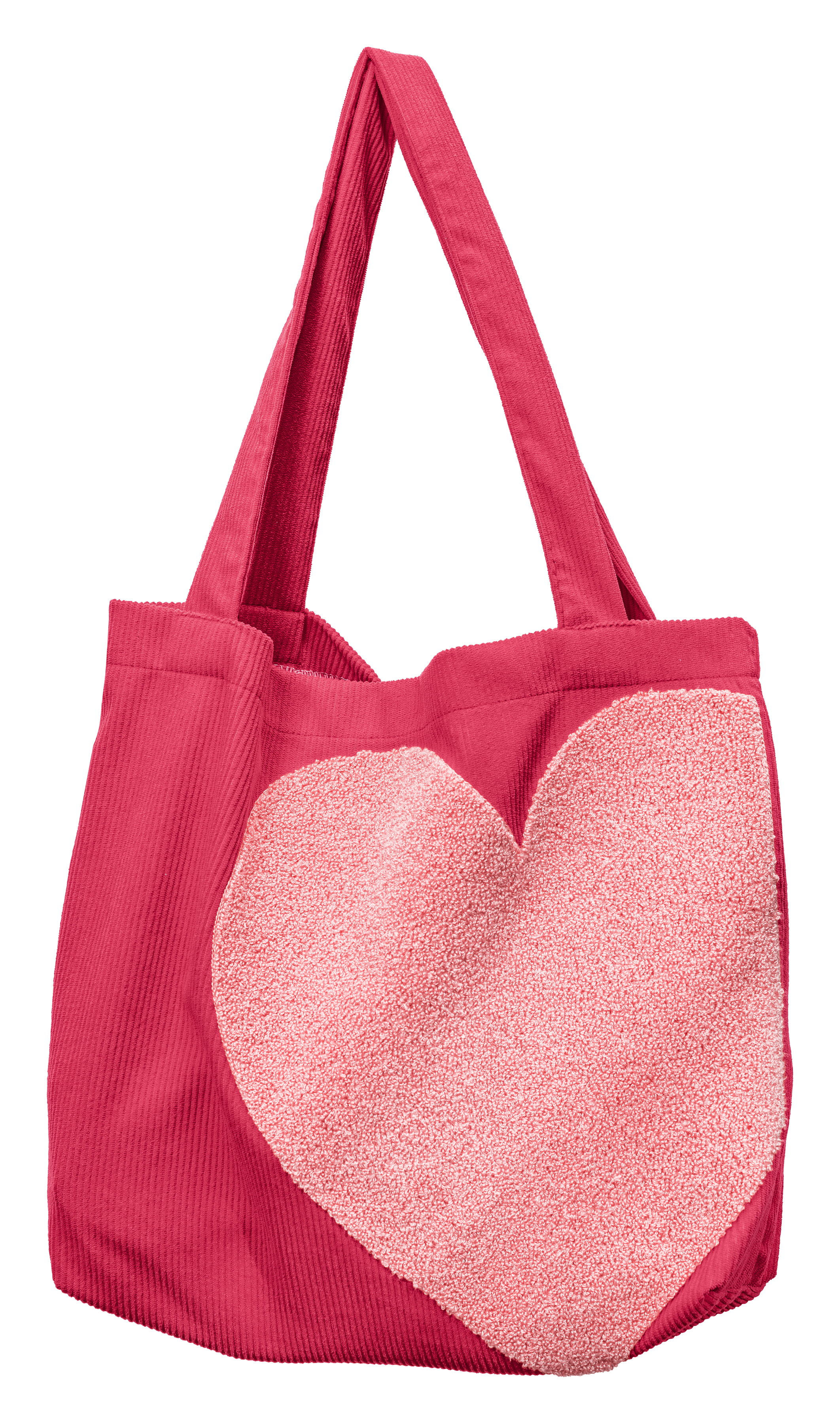 Cord Umhängetasche Pixie „Herz“ – Großzügige Schultertasche mit 3D-Tuft-Motiv