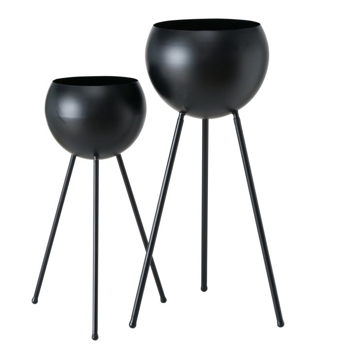 Boltze Pflanztopf Madox schwarz H 75 cm