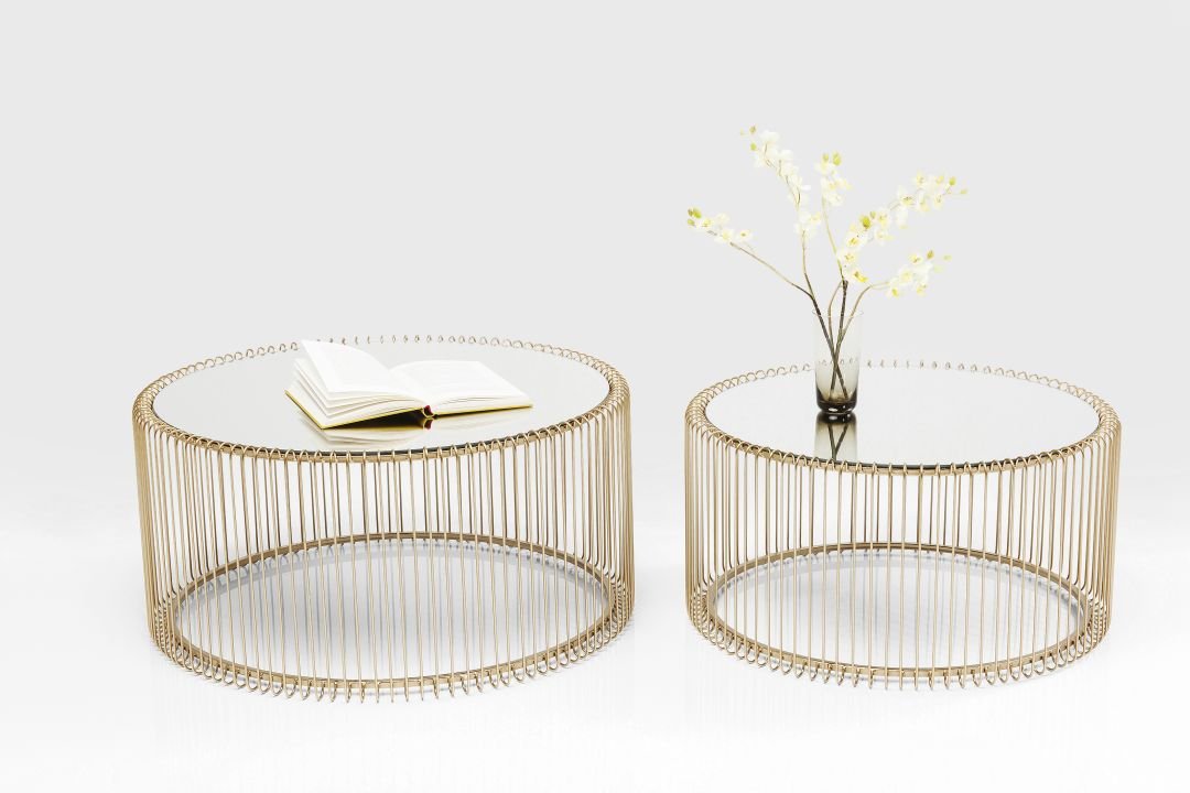 Couchtisch 2er Set gold - KARE Wire Brass (2/Set)