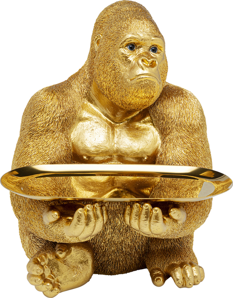 Deko Figur gold - 37 cm - KARE Gorilla Butler