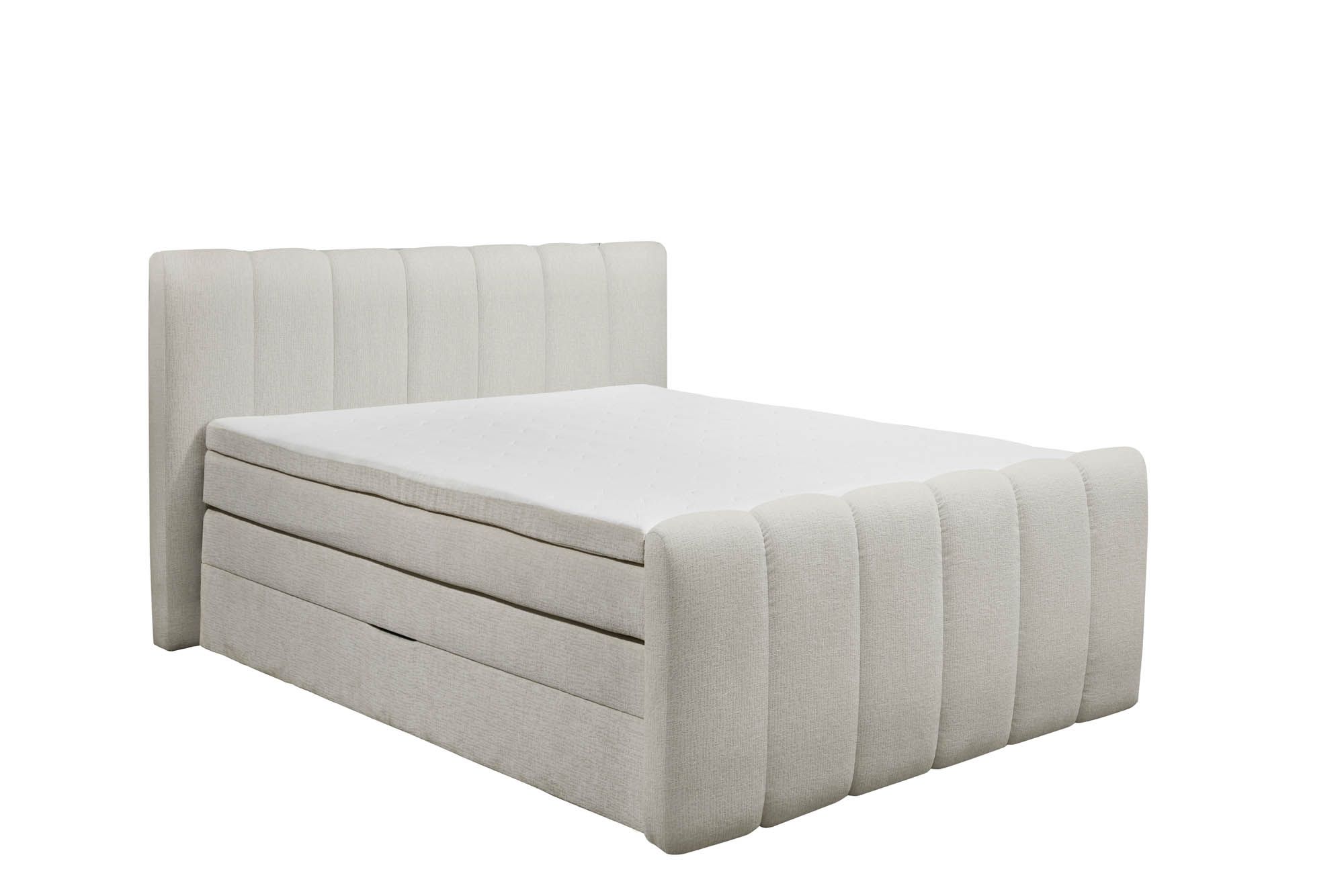 Boxspringbett weiß 180 x 200cm - inkl. Viscomixtopper (7cm) - ED Lifestyle Dave