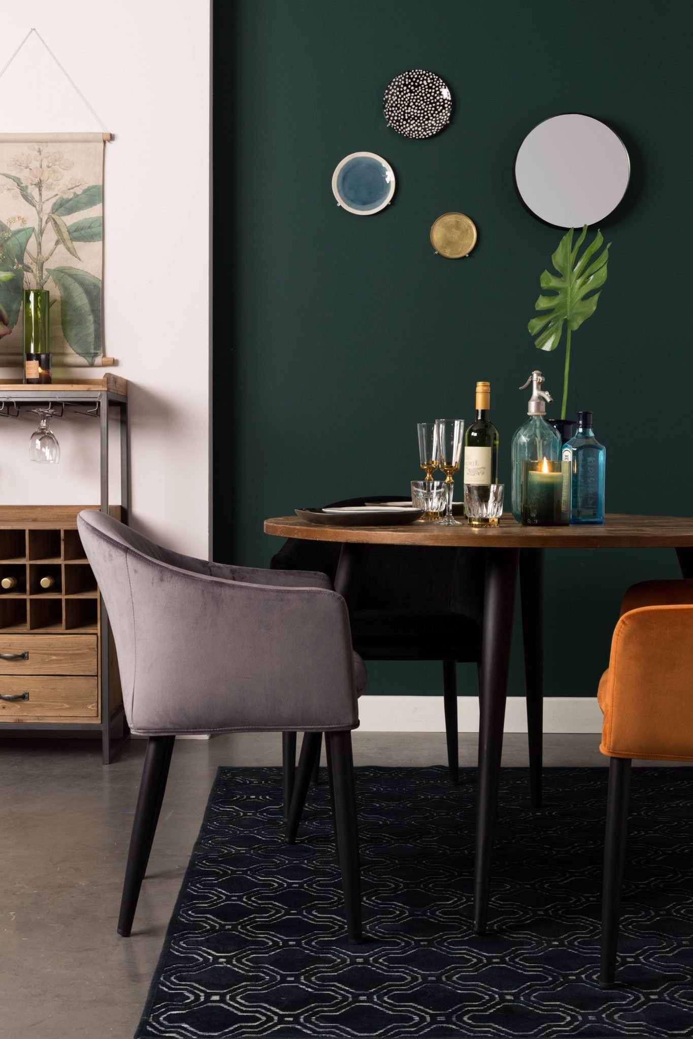 Armlehnenstuhl Catelyn Velvet grau