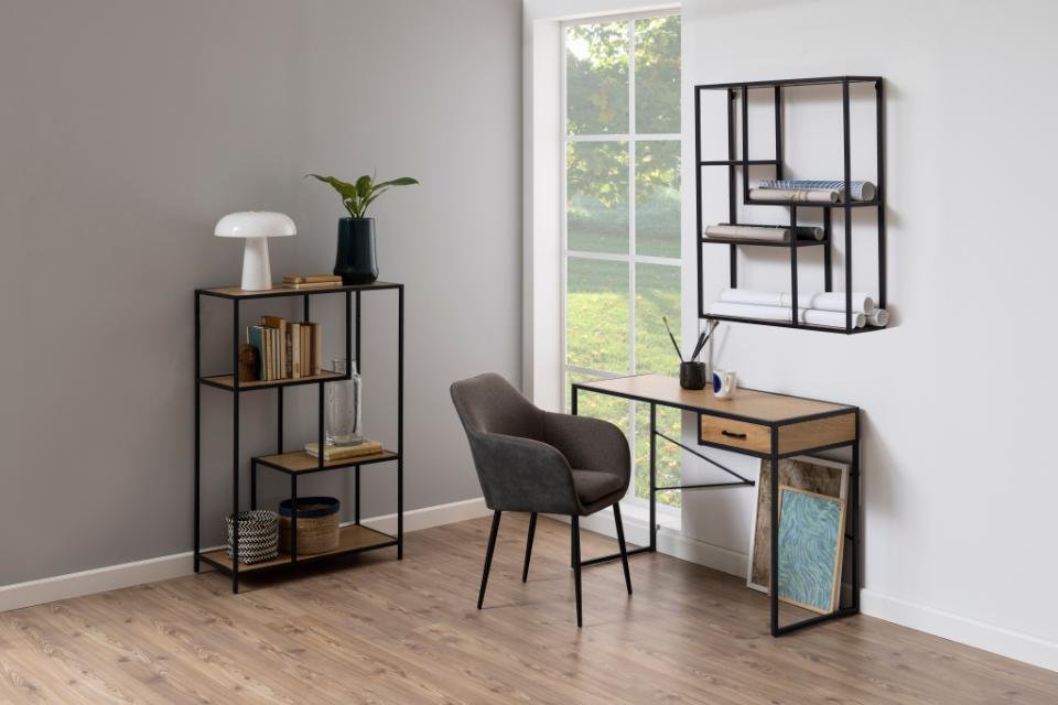 Actona Regal Seaford, asymmetrisch, wildeiche/schwarz matt, 77 x 114 cm, 0000089164