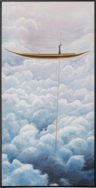 Gerahmtes Bild blau - 60 x 120 cm - KARE Cloud Boat