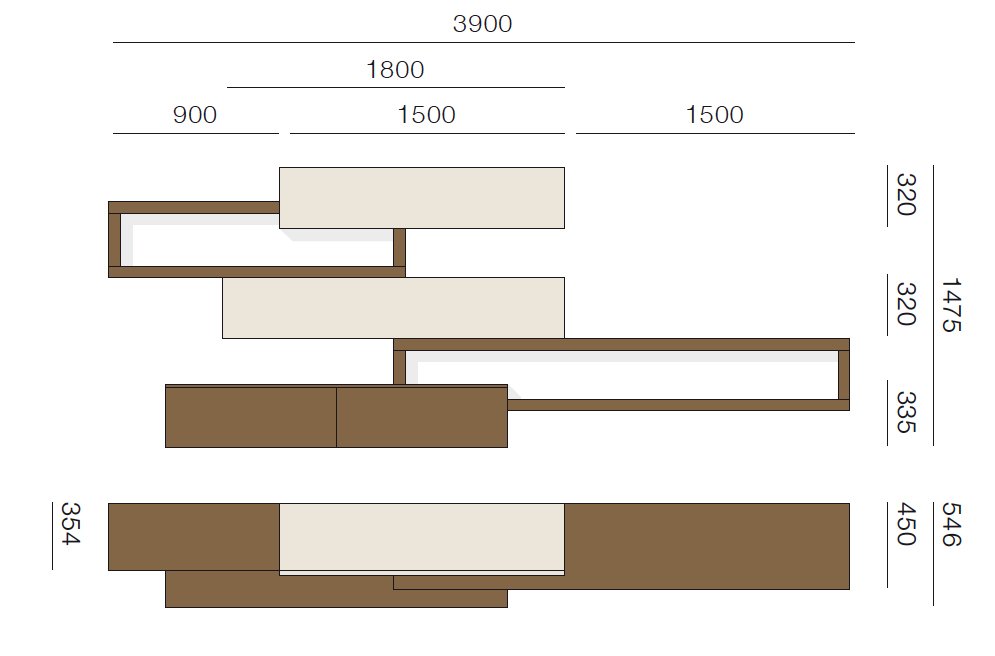 San Giacomo Wohnwand L5C25 Lampo