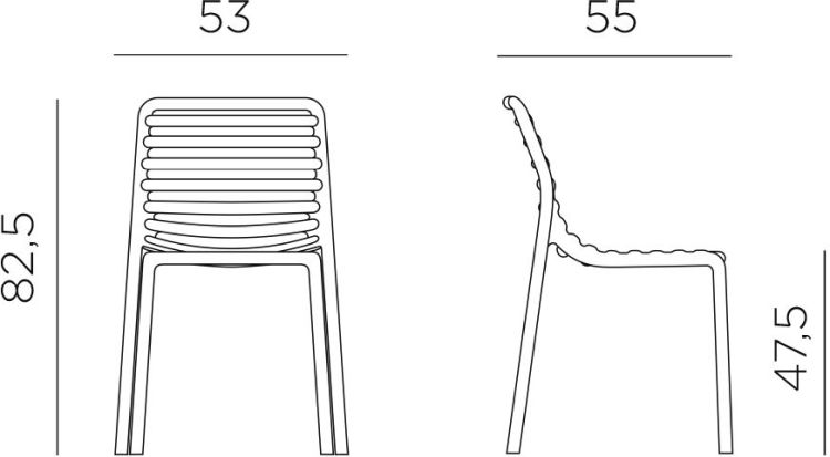 Nardi Stuhl DOGA BISTROT antracite - anthrazit - Recyclebarer Kunststoff. - stapelbar