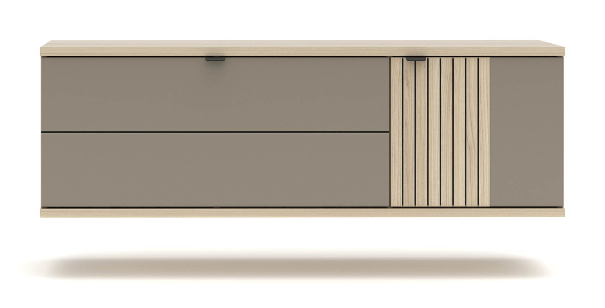 Hänge-Schuhschrank basalt supermatt - Innostyle Piacenza - mit Softclose und Selbsteinzug - mit 1 Klappe und 1 Holztür