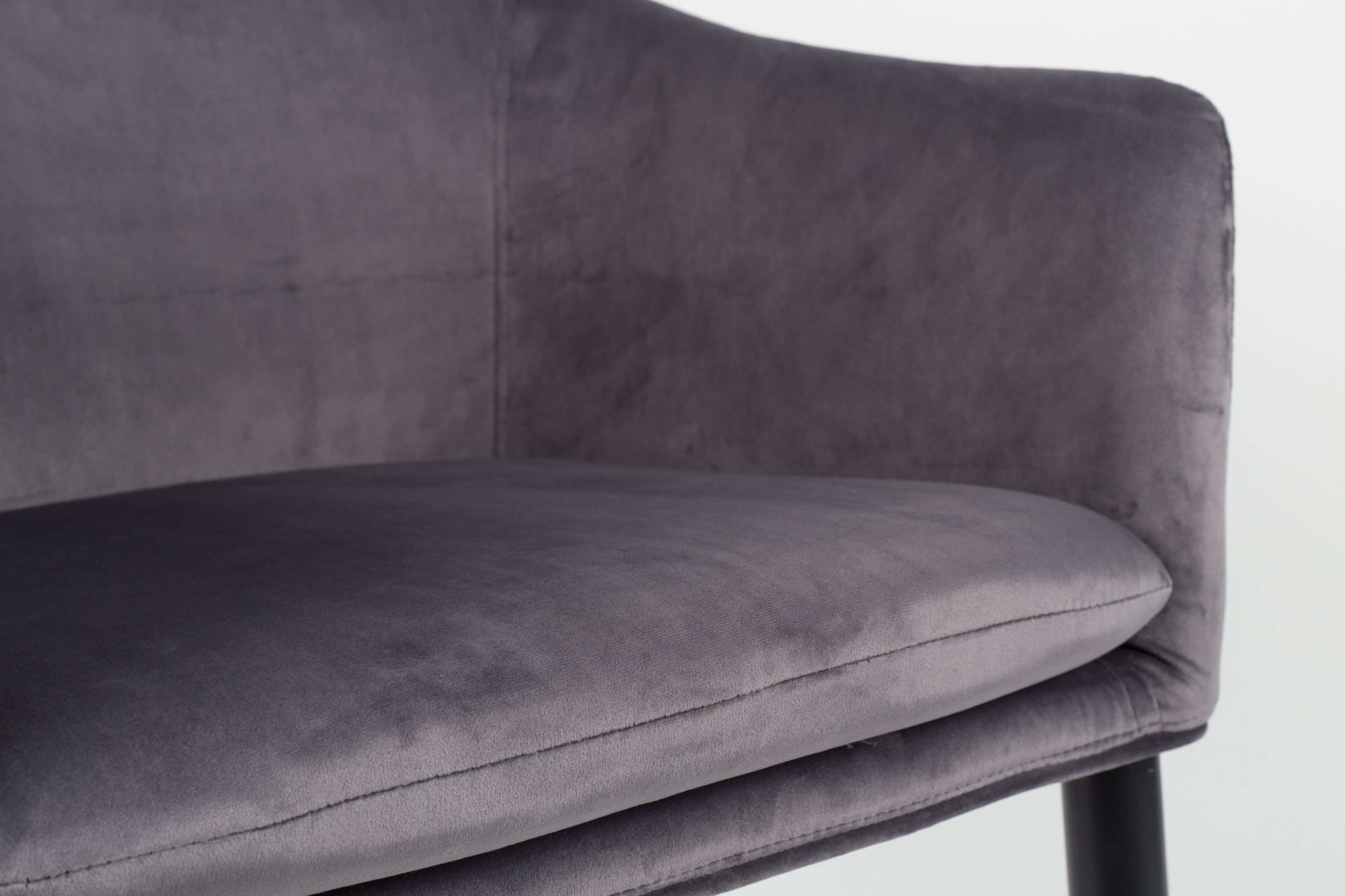 Armlehnenstuhl Catelyn Velvet grau