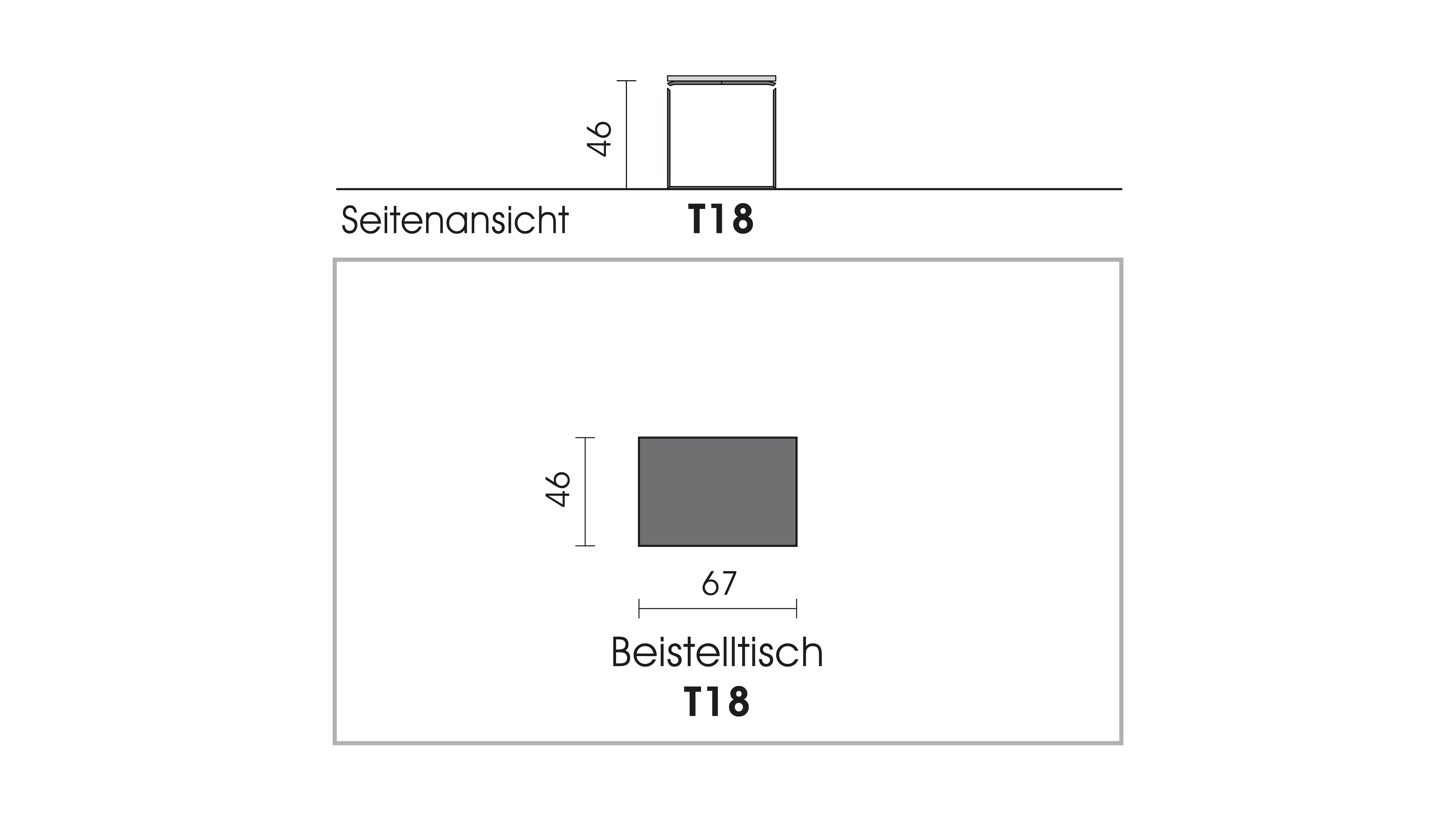 bullfrog Beistelltisch Nico, Alteiche lackiert, 46 x 67 cm, 5710-T18