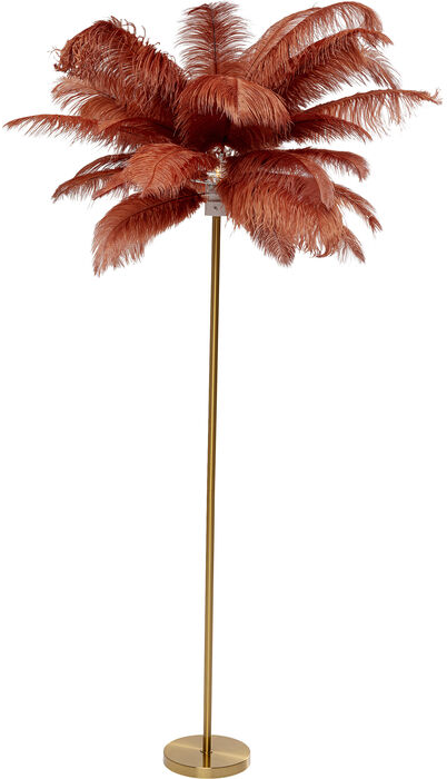 Stehleuchte gold - 165 cm - KARE Feather Palm Rusty Red