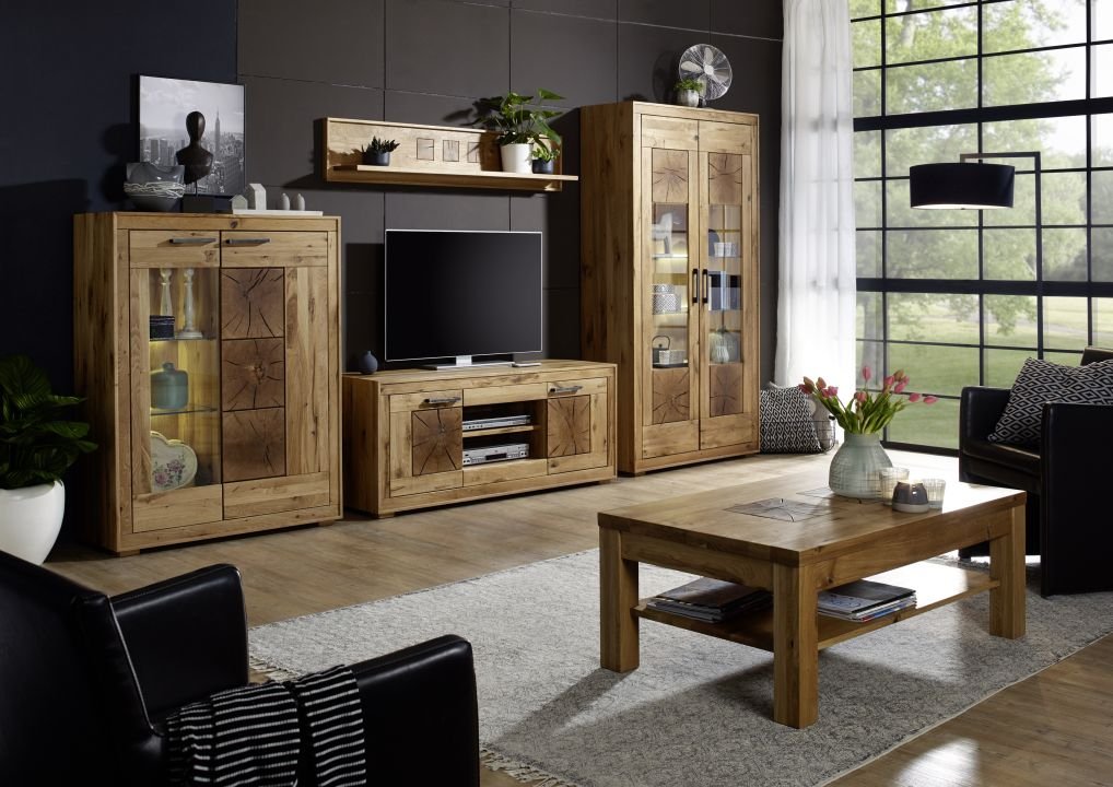 Highboard Woodlane Wildeiche natur geölt 103 x 135 cm