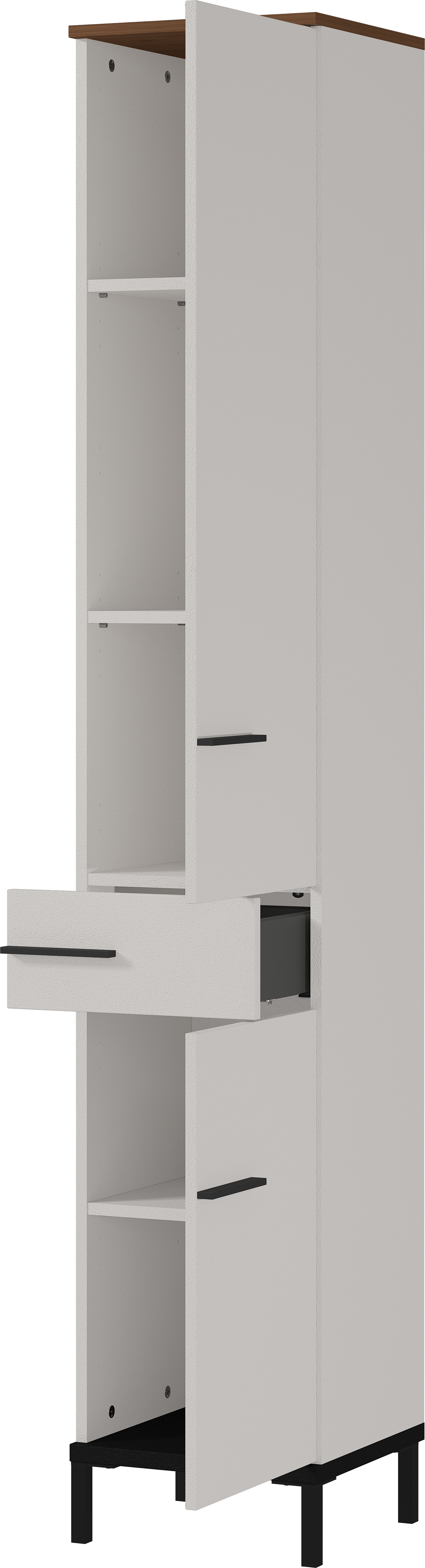 Hochschrank BARCELONA mit 2 Türen und 1 Schubkasten B/H/T ca. 34 x 190 x 34 cm