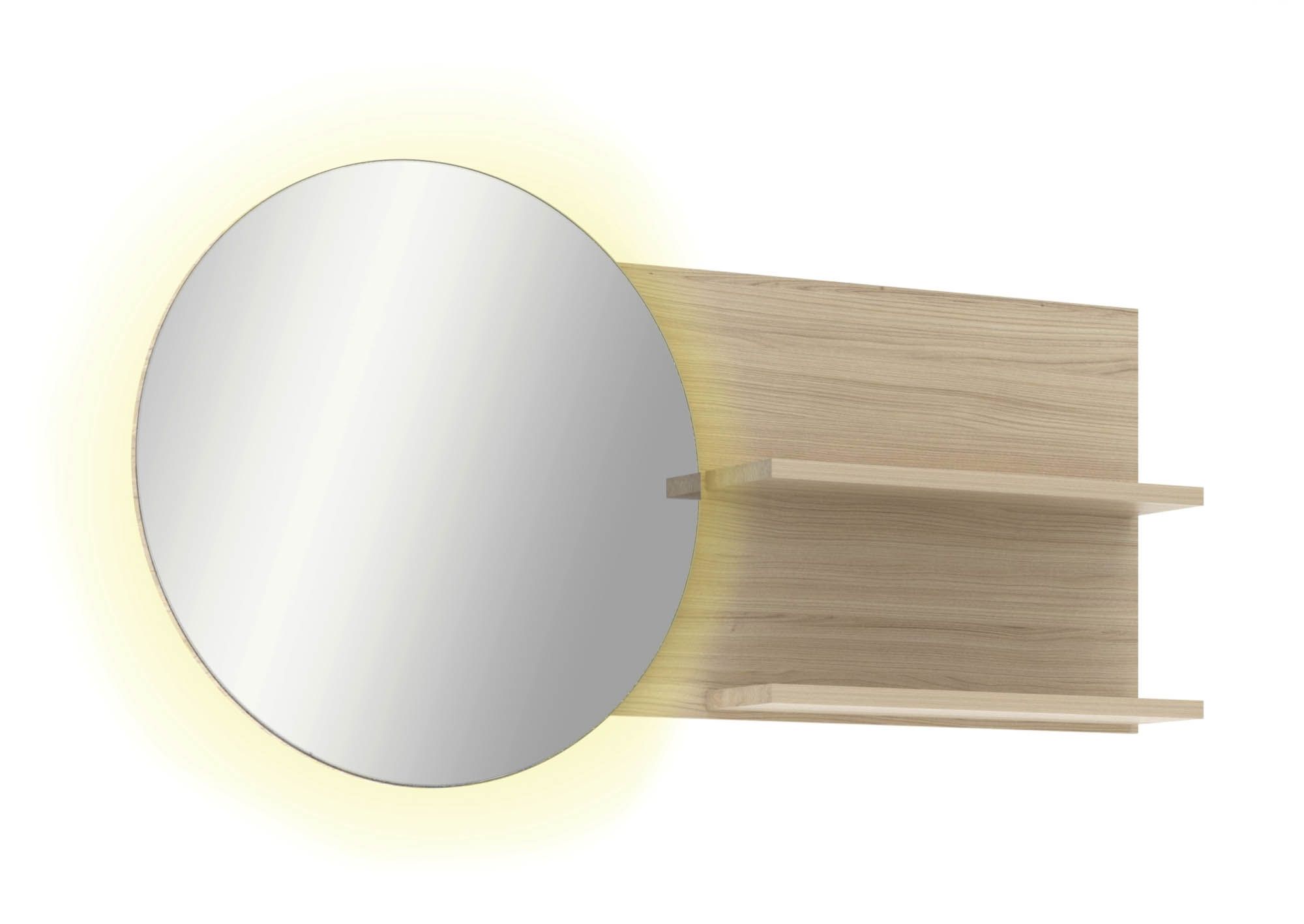 Spiegel basalt supermatt - Innostyle Piacenza - mit 2 Fachböden - inkl. LED-Beleuchtung