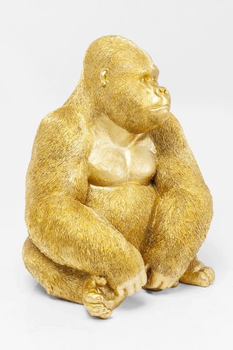 Skulptur gold - 39 cm - KARE Monkey Gorilla Side Medium Gold
