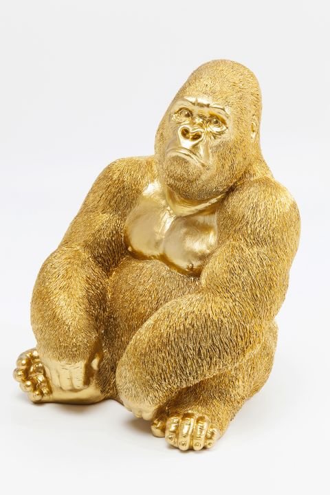 Skulptur gold - 76 cm - KARE Monkey Gorilla Side XL Gold