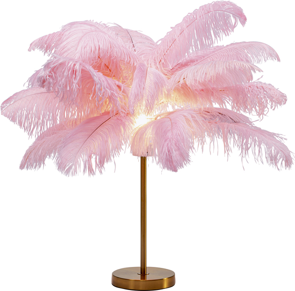 Tischleuchte gold - 60 cm - KARE Feather Palm Pink
