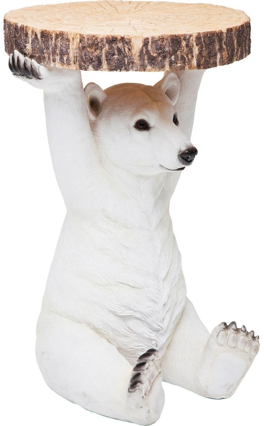 Beistelltisch weiß - KARE Animal Polar Bear Ø37cm